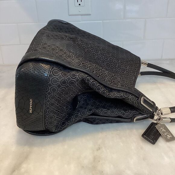 Coach Jacquard Signature Logo Madison Phoebe Shoulder Bag - Picture 7 of 16